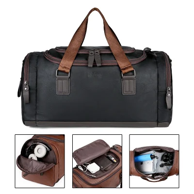 Top Quality Product Fashion Genuine Leather Casual Leather Weekender Travel Leather Bags for Weekender Duffle Bag